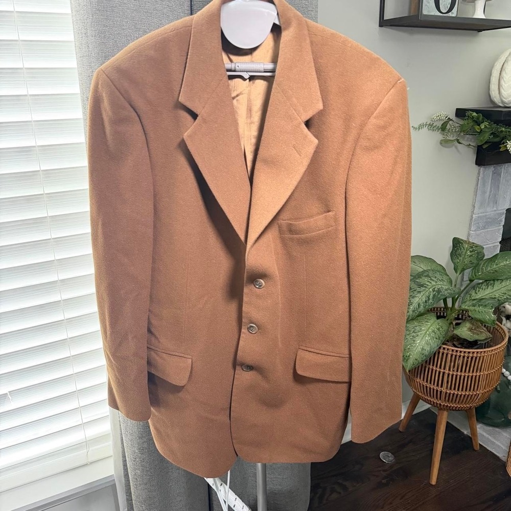 Vintage Redwood & Ross 100% Camel Hair Blazer Men 42L 44L Brown Sport Coat USA